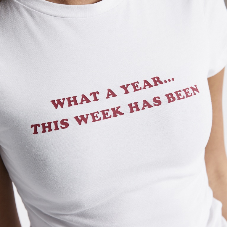Printed baby tee "September" White